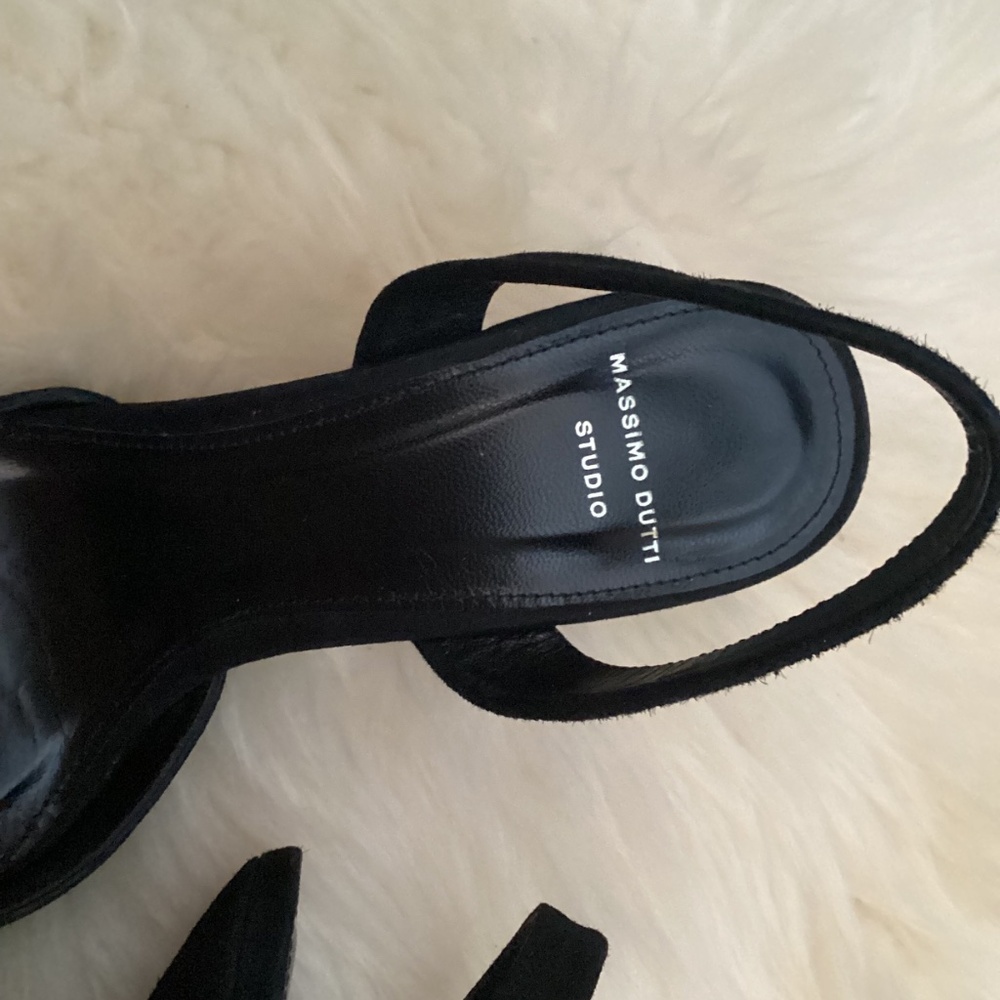 Massimo Dutti Studio suede heels shoes with bling 37 - Picture 7 of 16